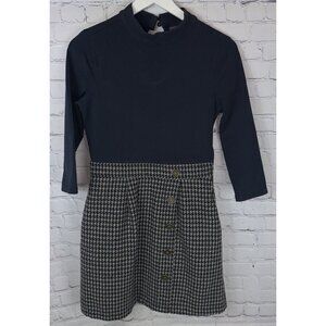 MODCLOTH Partners in Poise Twofer Dress Navy Tweed Pockets Career Size Medium